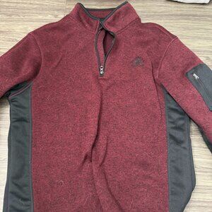 Beverly Hills Polo Club Men's Burgundy Quarter Zip Pullover Like New
